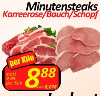 Wurstico Minutensteaks Karreerose/Bauch/Schopf per Kilo Angebot