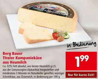 Interspar Berg Bauer Tiroler Kompaniekäse aus Heumilch Angebot