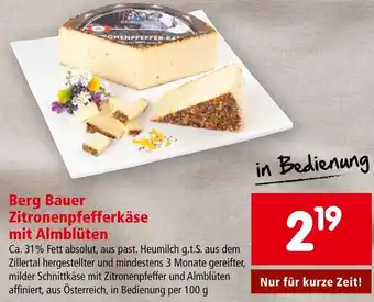 Interspar Berg Bauer Zitronenpfefferkäse mit Almblüten Angebot