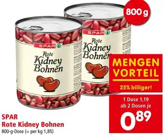 Interspar SPAR Rote Kidney Bohnen 800-g-Dose Angebot