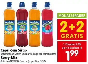 Interspar Capri-Sun Sirup Berry-Mix 0,6-Liter-EINWEG-Flasche Angebot