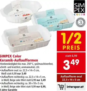 Interspar SIMPEX Color Keramik-Auflaufformen Angebot