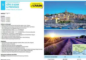 Hofer Reisen RUNDREISE/FRANKREICH CÔTE D'AZUR & PROVENCE 8 TAGE/7 NÄCHTE, ÜF UND HP Angebot