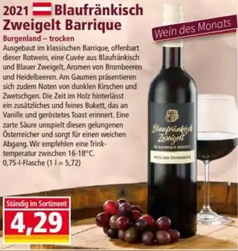 Norma 2021-Blaufränkisch Zweigelt Barrique 0,75 L Angebot