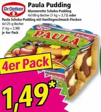 Norma Dr.Oetker Paula Pudding 4er Pack Angebot