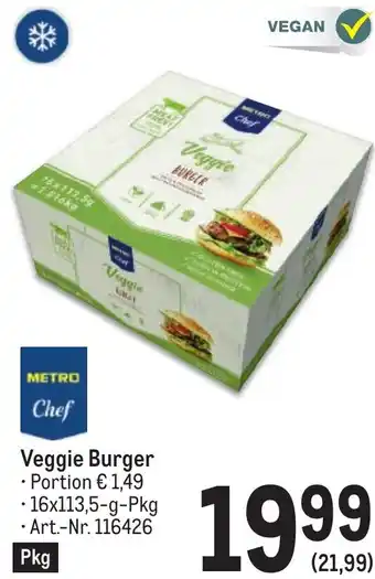 Metro Veggie Burger Angebot