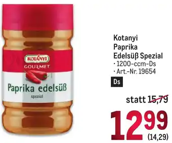 Metro Kotanyi Paprika Edelsüß Spezial • 1200-ccm-Ds Angebot