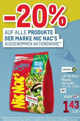 Metro z.B.: Nic Nac's Vasabi, 110-g-Btl Angebot