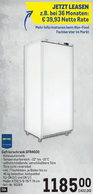 Metro Gefrierschrank GFR4600 Angebot