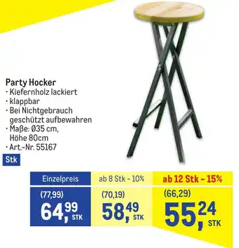 Metro Party Hocker Angebot