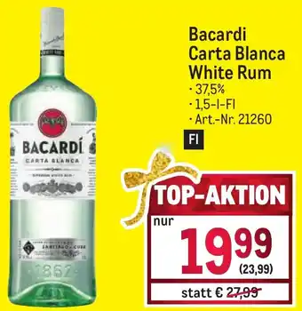 Metro Bacardi Carta Blanca White Rum 1,5-l-Fl Angebot