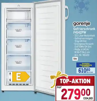 Metro gorenje Gefrierschrank F4142PW Angebot
