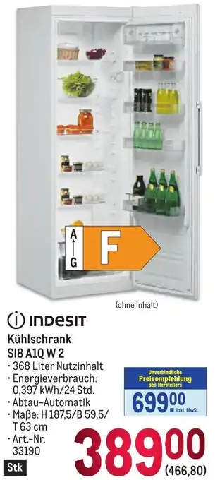 Metro Kühlschrank SI8 A1Q W 2 Angebot