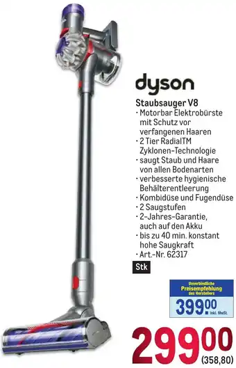 Metro dyson Staubsauger V8 Angebot