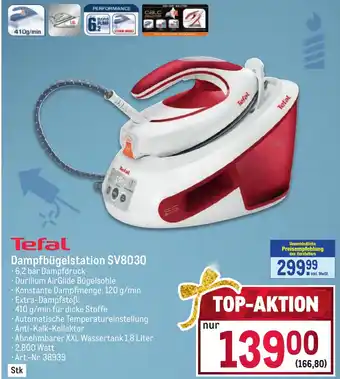 Metro Tefal Dampfbügelstation SV8030 Angebot