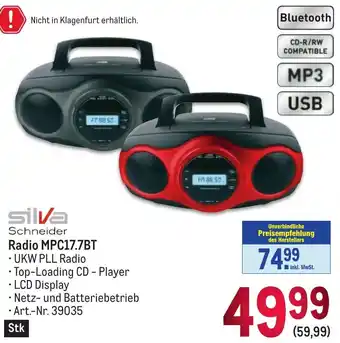 Metro silva Schneider Radio MPC17.7BT Angebot