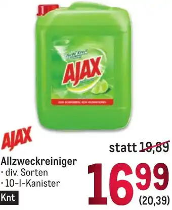 Metro AJAX Allzweckreiniger • 10-1-Kanister Angebot