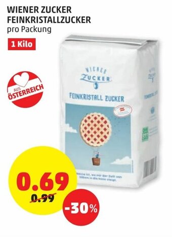 PENNY Wiener Zucker Feinkristallzucker 1 Kilo Angebot