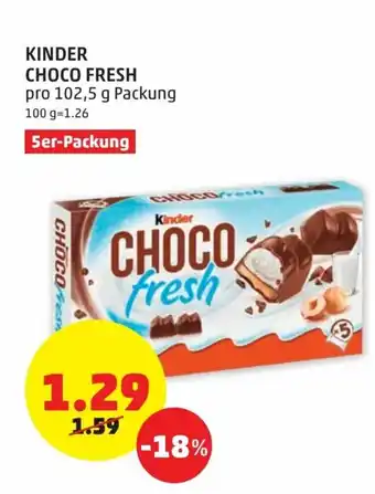 PENNY Kinder Choco Fresh 100g Angebot
