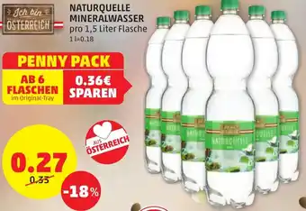 PENNY NATURQUELLE MINERALWASSER pro 1,5 Liter Flasche Angebot