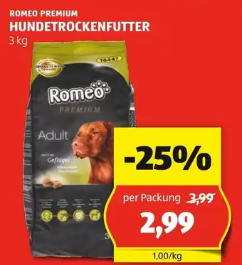 Hofer ROMEO PREMIUM HUNDETROCKENFUTTER 3 kg Angebot