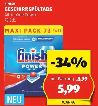 Hofer FINISH GESCHIRRSPÜLTABS Angebot