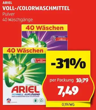 Hofer ARIEL VOLL-/COLORWASCHMITTEL Angebot