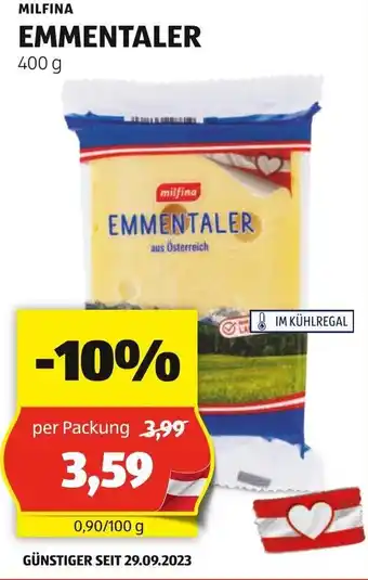 Hofer MILFINA EMMENTALER 400 g Angebot