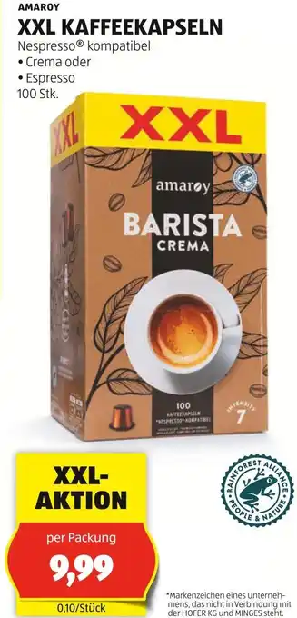 Hofer AMAROY XXL KAFFEEKAPSELN Angebot