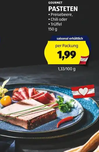 Hofer GOURMET PASTETEN 150 g Angebot