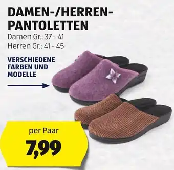 Hofer DAMEN-/HERREN- PANTOLETTEN Angebot