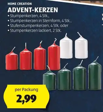 Hofer HOME CREATION ADVENT-KERZEN Angebot