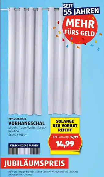 Hofer HOME CREATION VORHANGSCHAL Angebot
