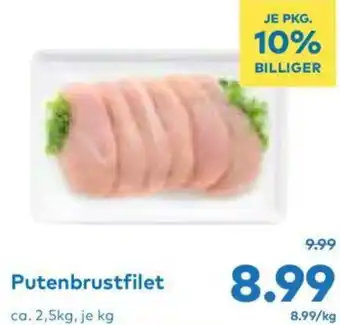 T&G Putenbrustfilet ca. 2,5kg, je kg Angebot