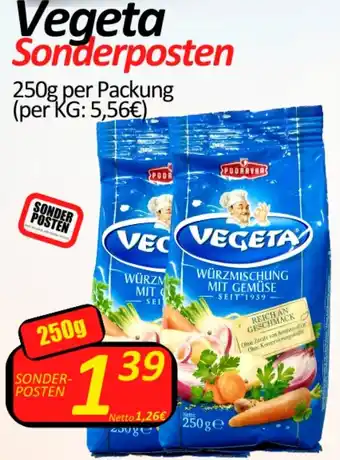 Wurstico Vegeta Sonderposten 250g per Packung Angebot