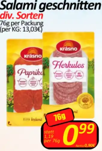 Wurstico Salami geschnitten 76g Angebot