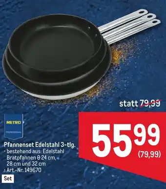 Metro Pfannenset Edelstahl 3-tlg. Angebot