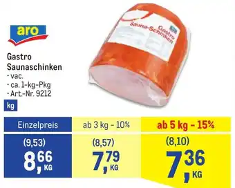 Metro Gastro Saunaschinken Angebot