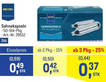 Metro Sahnekapseln Angebot