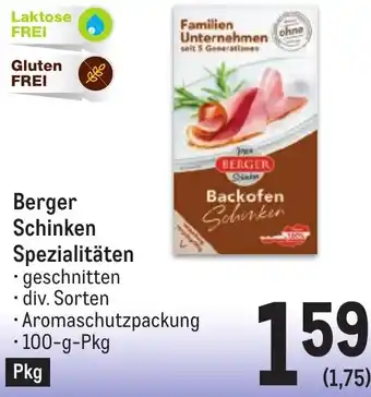 Metro Berger Schinken Spezialitäten Angebot