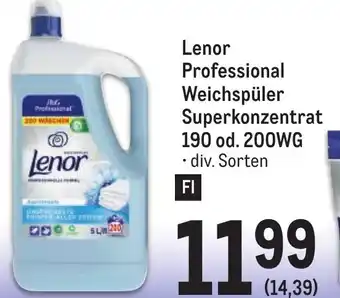 Metro Lenor Professional Weichspüler Superkonzentrat 190 od. 200WG Angebot
