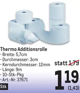 Metro Thermo Additionsrolle Angebot
