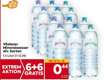 Billa Vöslauer Mineralwasser div. Sorten 1,5 Liter Angebot