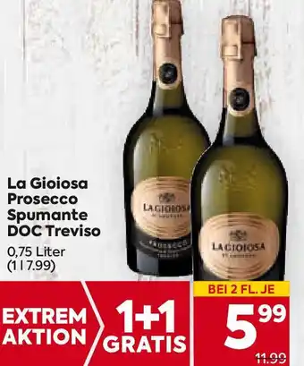 Billa La Gioiosa Prosecco Spumante DOC Treviso 0,75 Liter Angebot