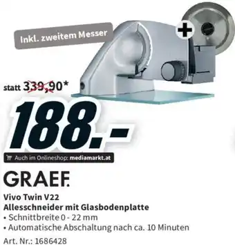 Media Markt GRAEF Vivo Twin V22 Allesschneider mit Glasbodenplatte Angebot