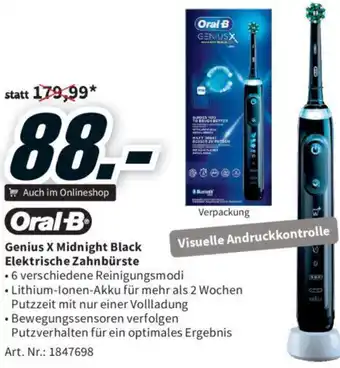 Media Markt Oral B Genius X Midnight Black Elektrische Zahnbürste Angebot