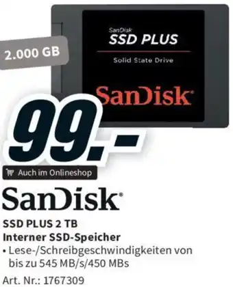 Media Markt SanDisk SSD PLUS 2 TB Interner SSD-Speicher Angebot