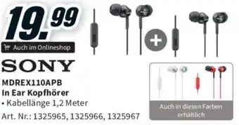 Media Markt SONY MDREX110APB In Ear Kopfhörer Angebot