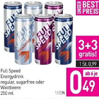 Sutterlüty Full Speed Energydrink regular, sugarfree oder Waldbeere 250 ml Angebot