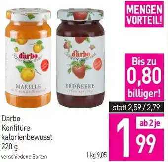Sutterlüty Darbo Konfitüre kalorienbewusst 220 g Angebot